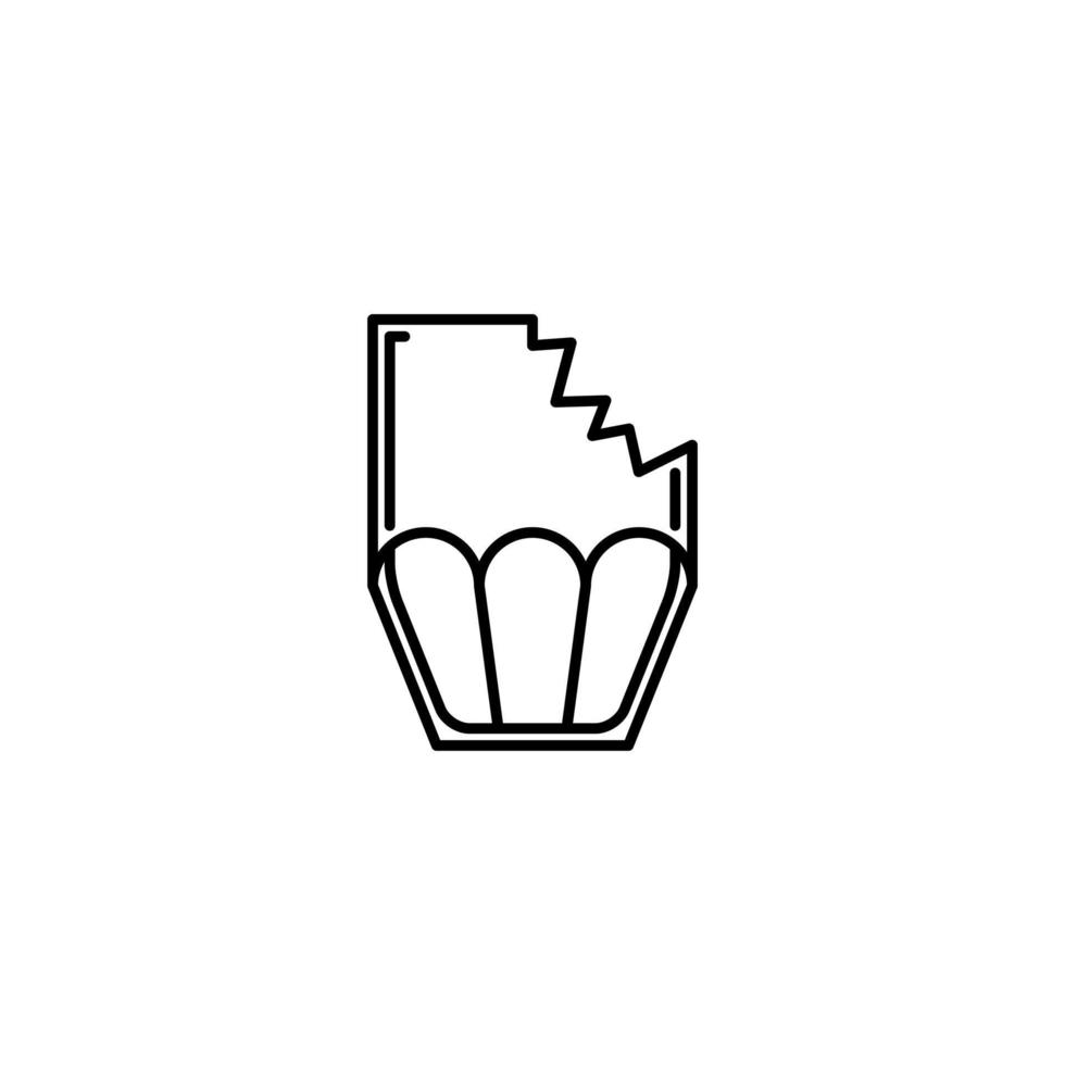 crushed cooler glass icon on white background. simple, line, silhouette and clean style. black and white. suitable for symbol, sign, icon or logo vector