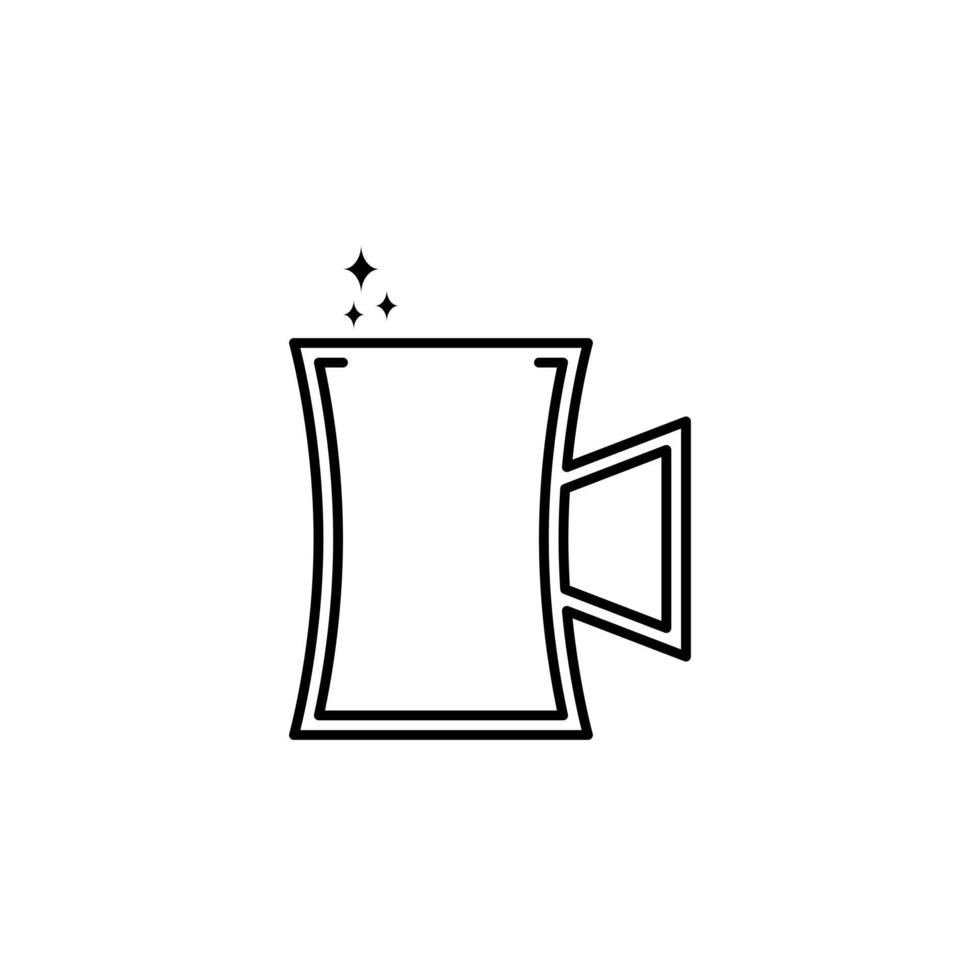 sparkling beer stein glass icon on white background. simple, line, silhouette and clean style. black and white. suitable for symbol, sign, icon or logo vector