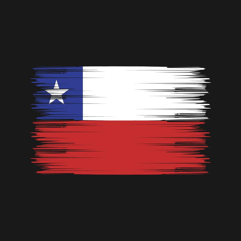 Chile Flag Brush. National Flag vector