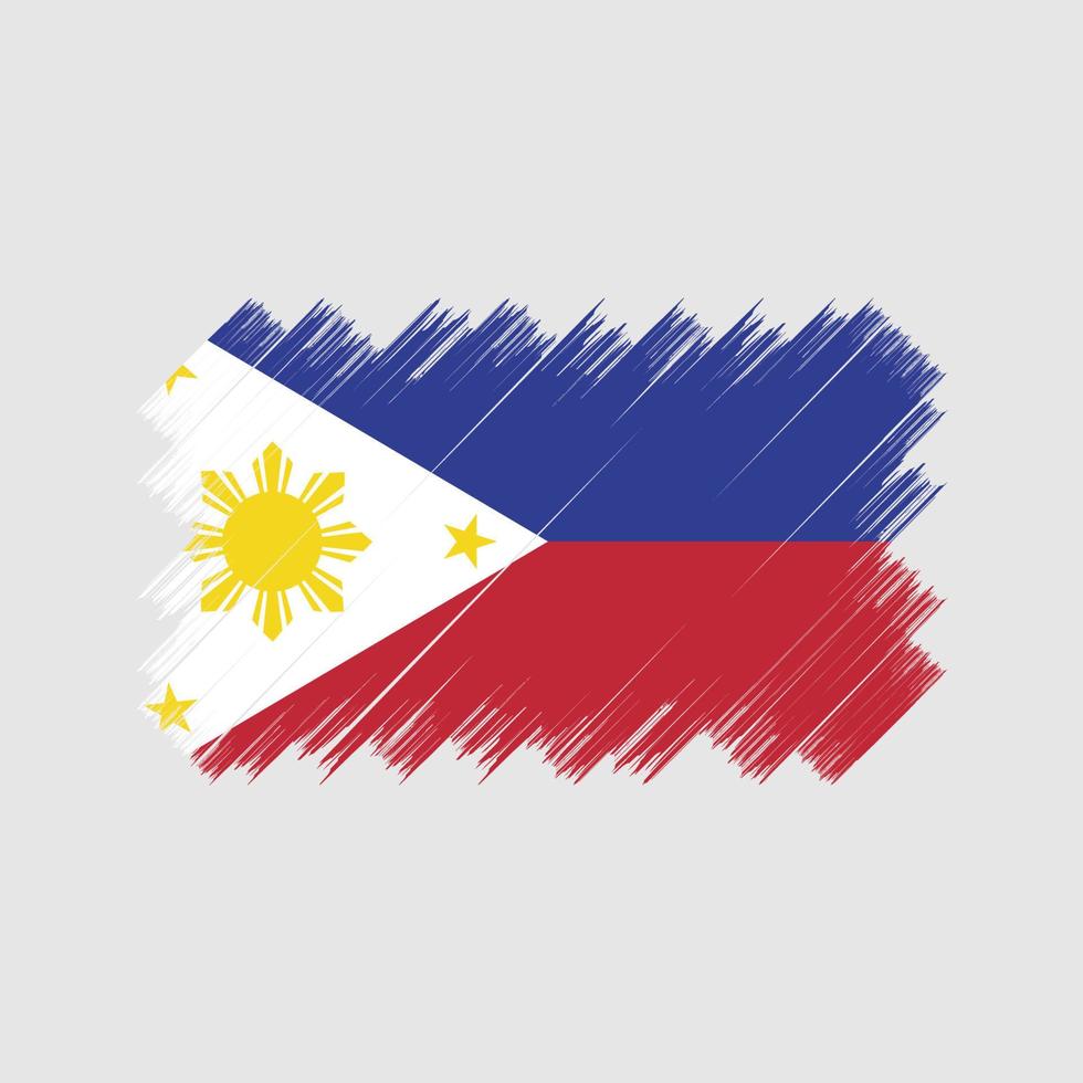 cepillo de bandera de filipinas. bandera nacional vector