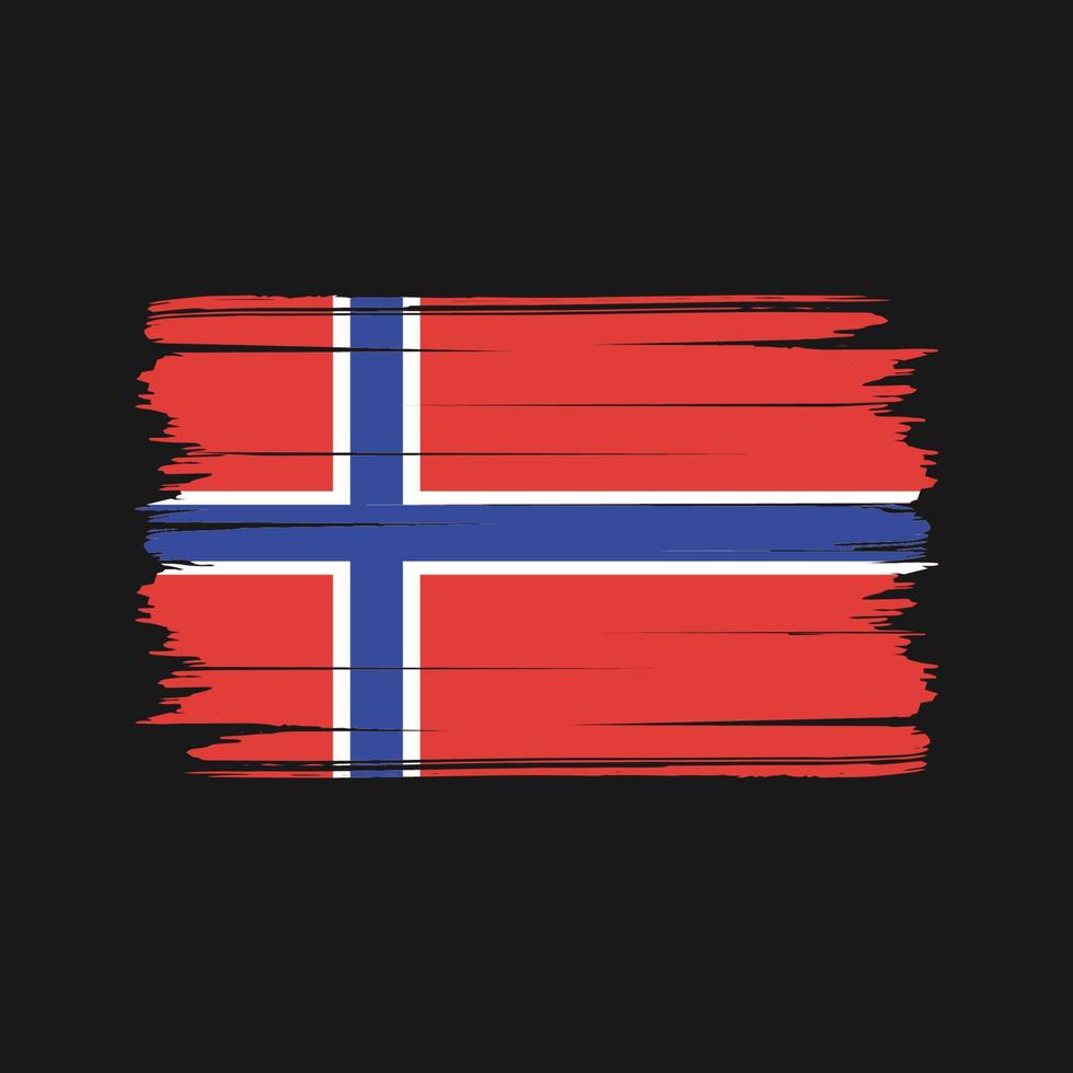 vector de pincel de bandera de noruega. bandera nacional