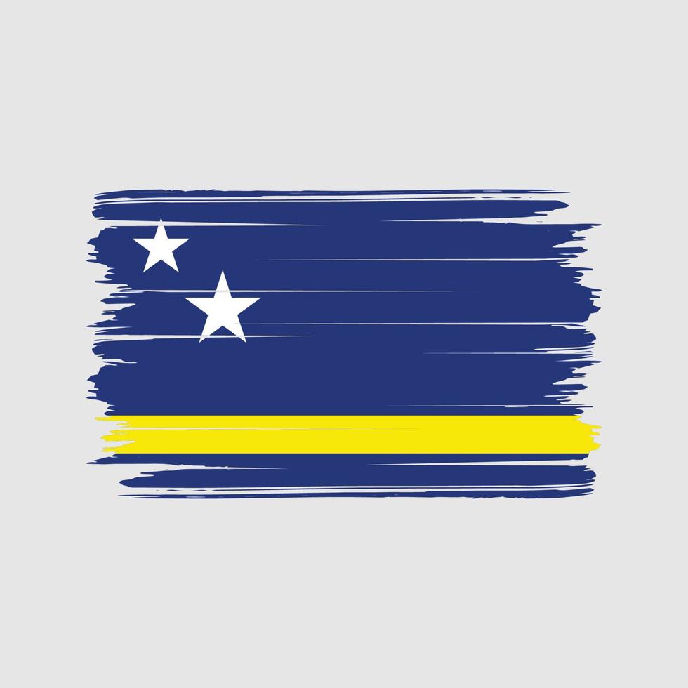 vector de pincel de bandera de curazao. bandera nacional