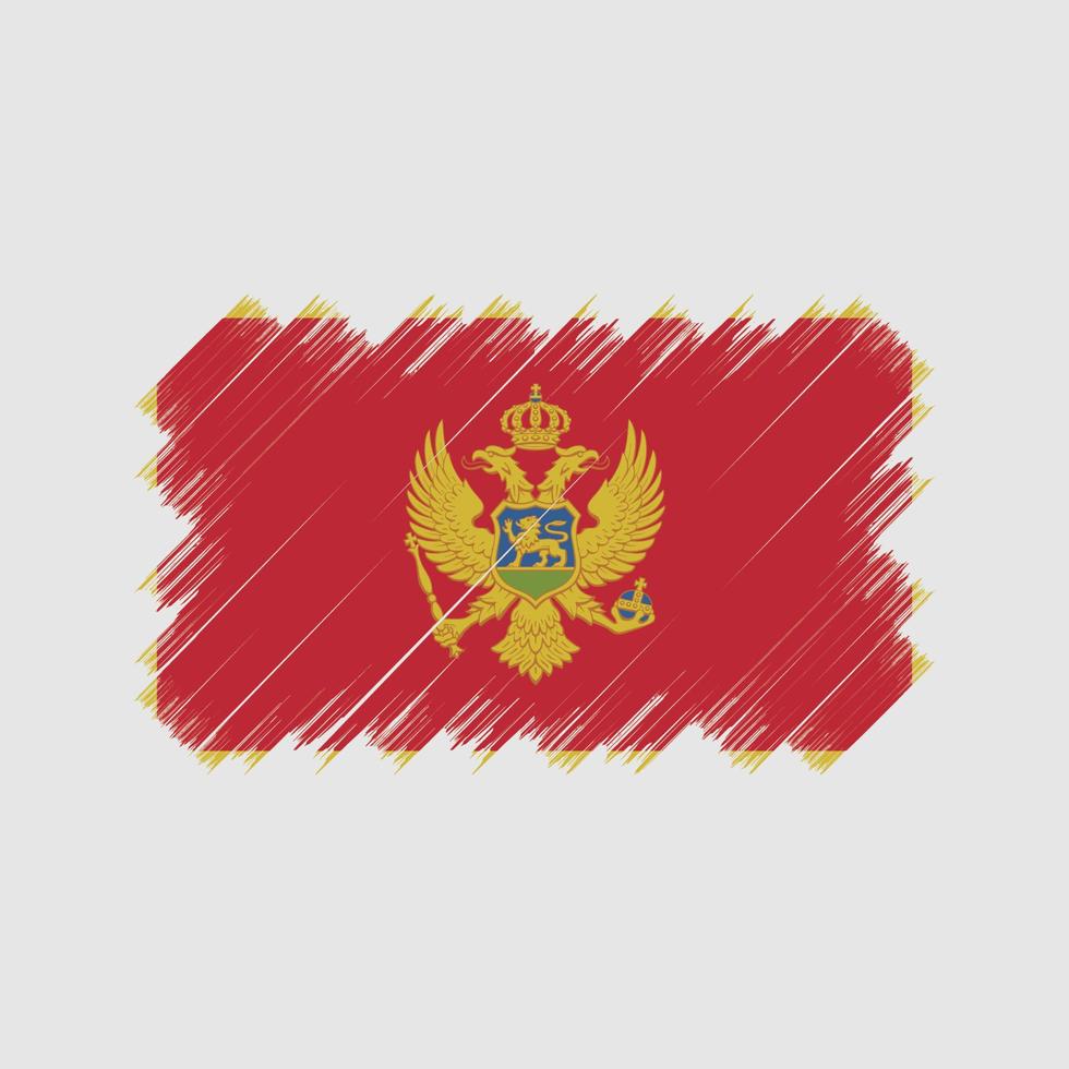 cepillo de bandera de montenegro. bandera nacional vector
