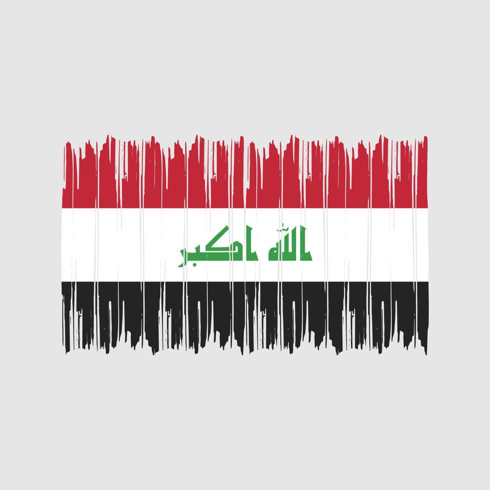 trazos de pincel de la bandera de irak. bandera nacional vector