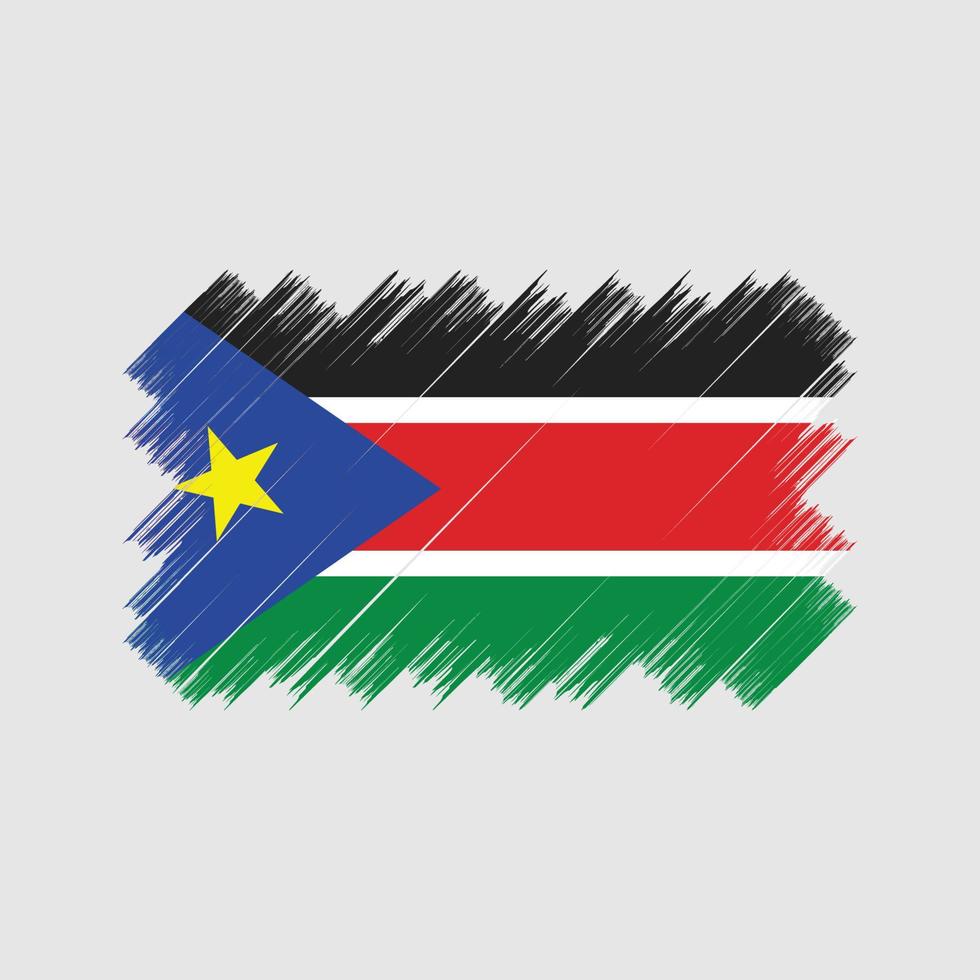 South Sudan Flag Brush. National Flag vector