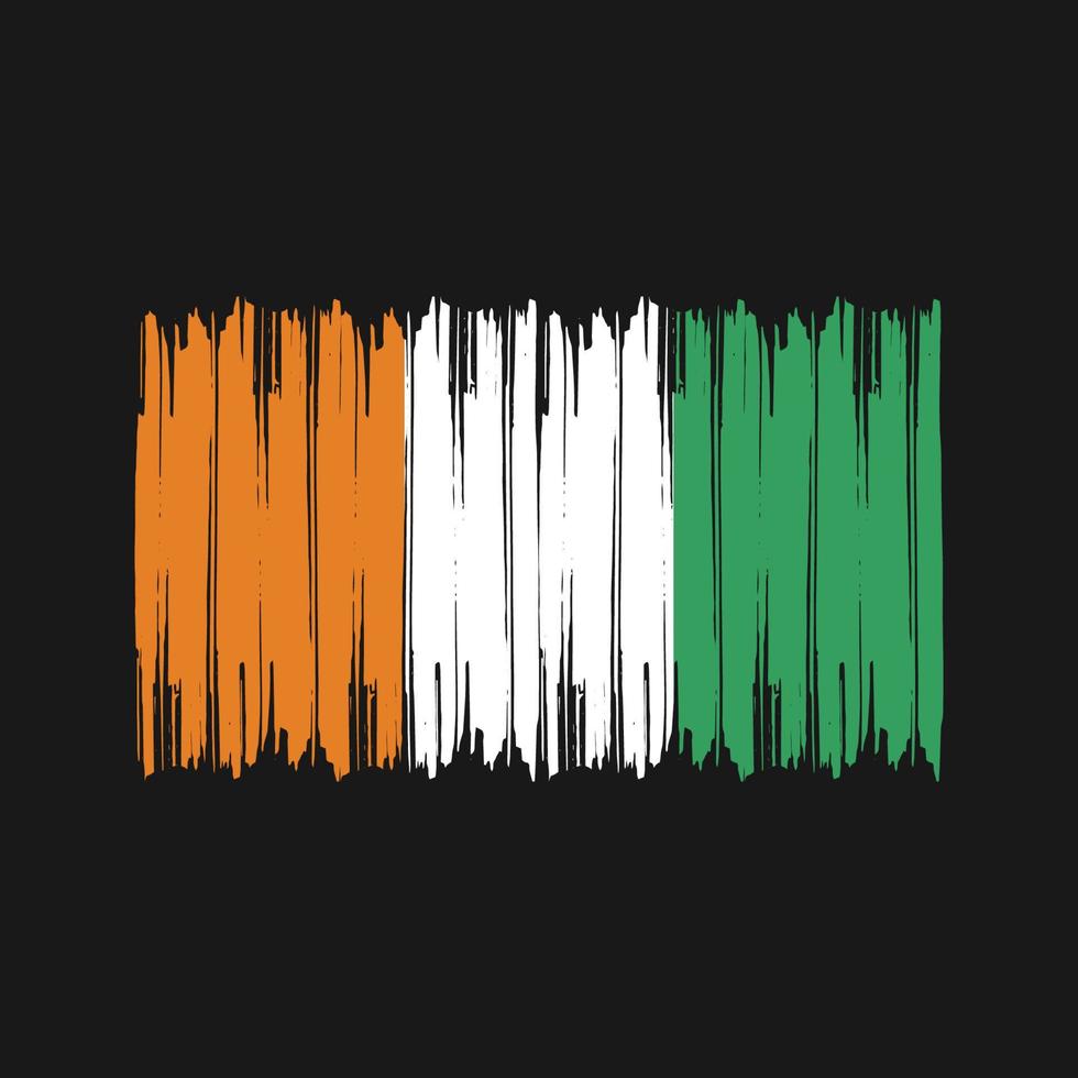 Ivory Coast Flag Brush Strokes. National Flag vector