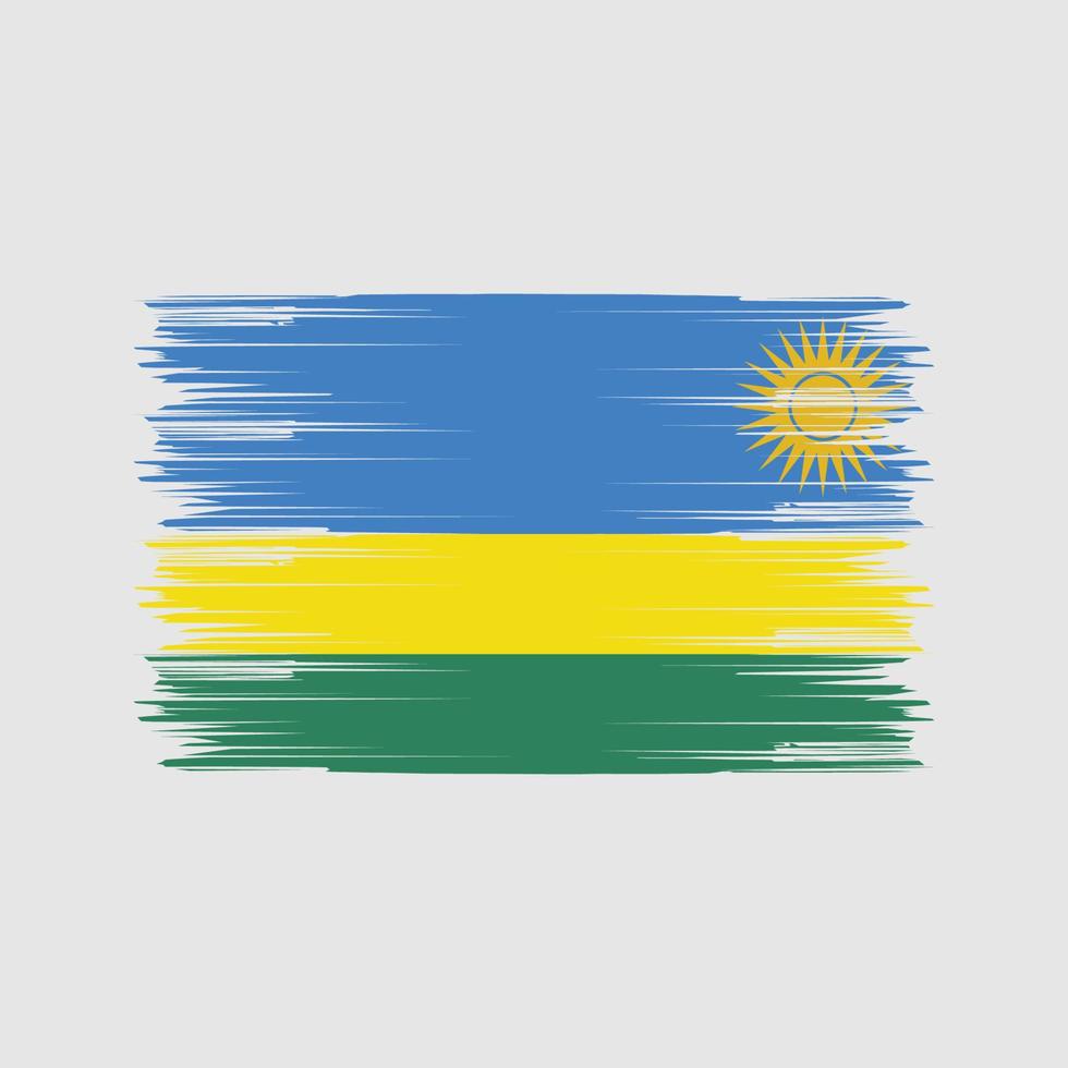 pincel de bandera de ruanda. bandera nacional vector