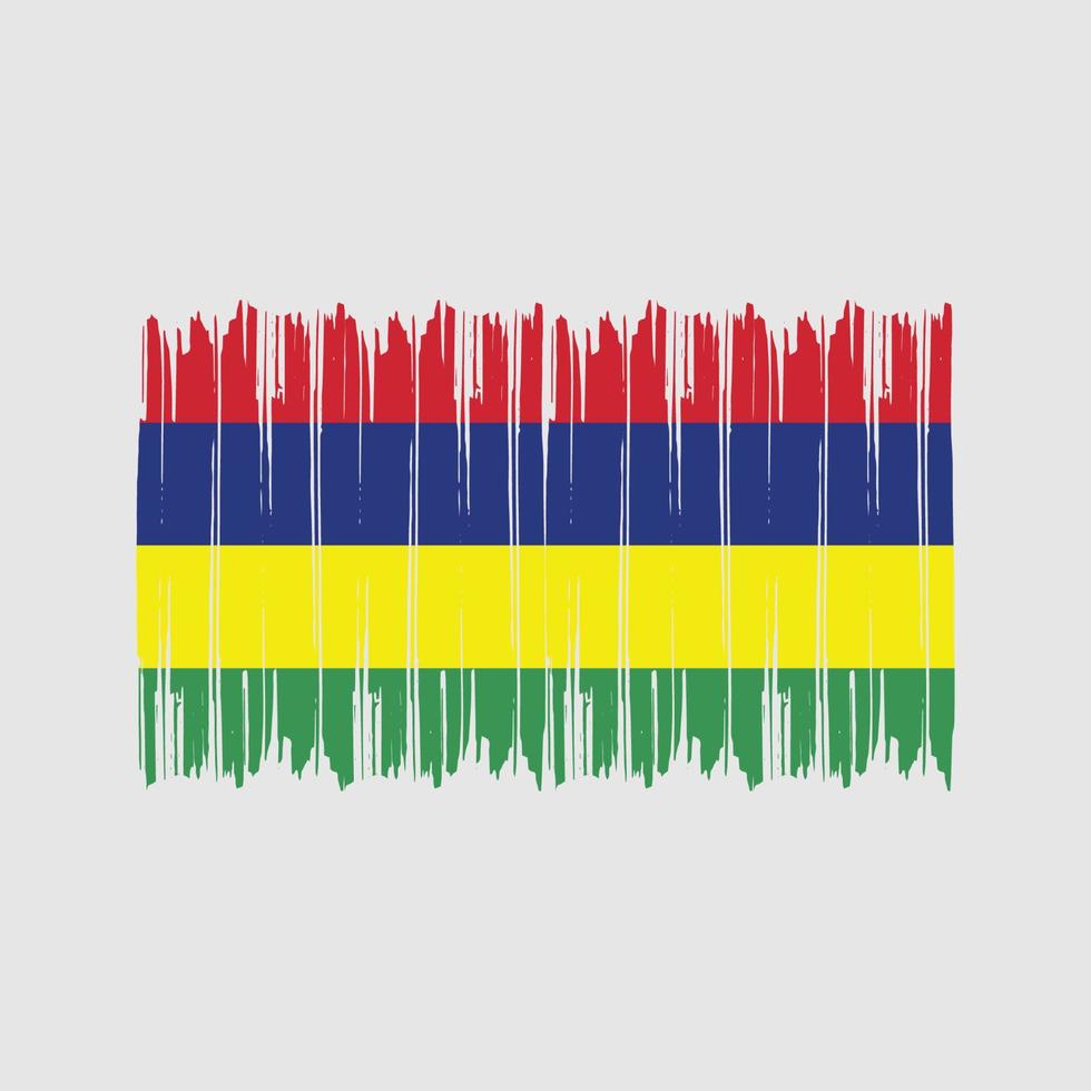 Mauritius Flag Brush Strokes. National Flag vector