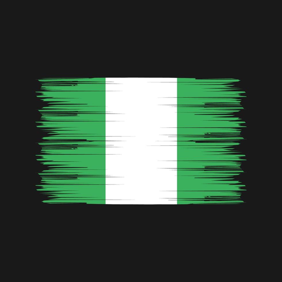 pincel de bandera de nigeria. bandera nacional vector