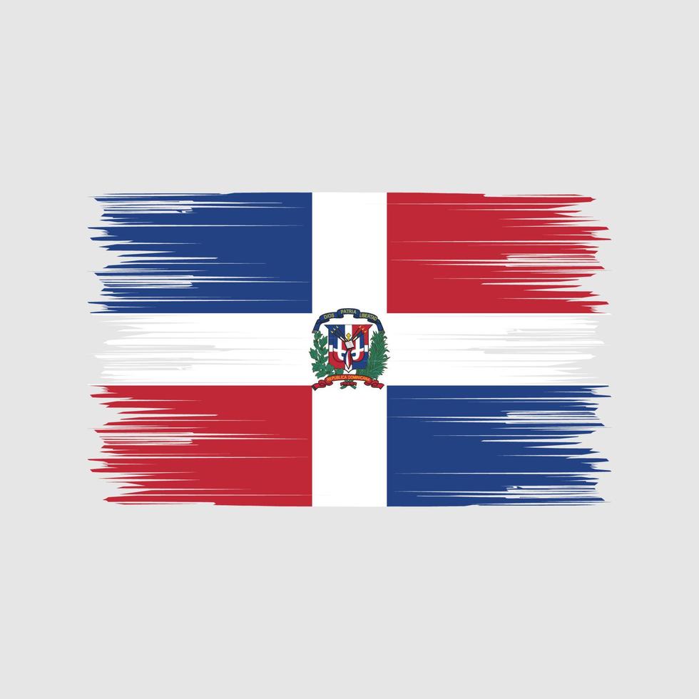 pincel de bandera de república dominicana. bandera nacional vector