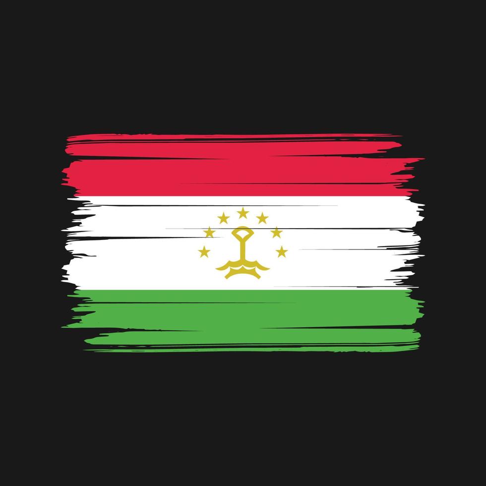 vector de pincel de bandera de tayikistán. bandera nacional