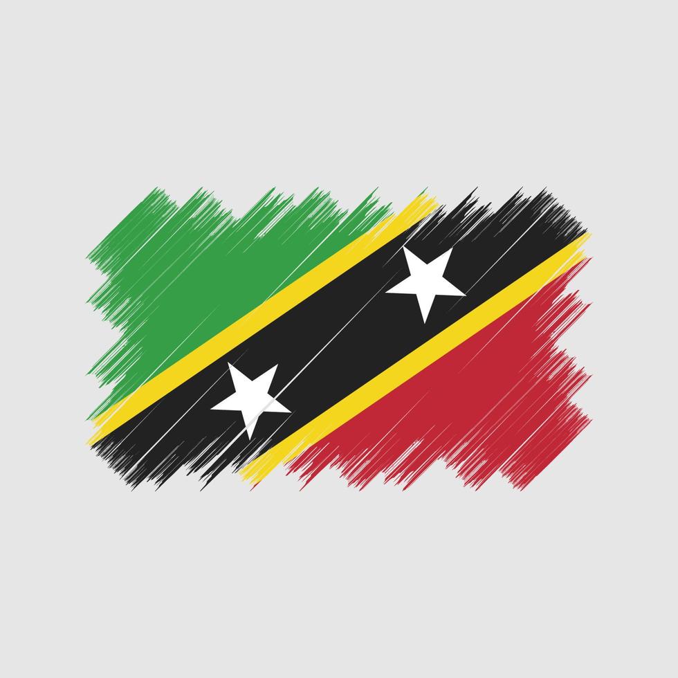 Saint Kitts and Nevis Flag Brush. National Flag vector