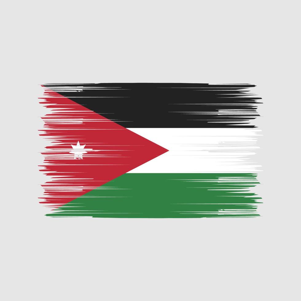 cepillo de la bandera de Jordania. bandera nacional vector