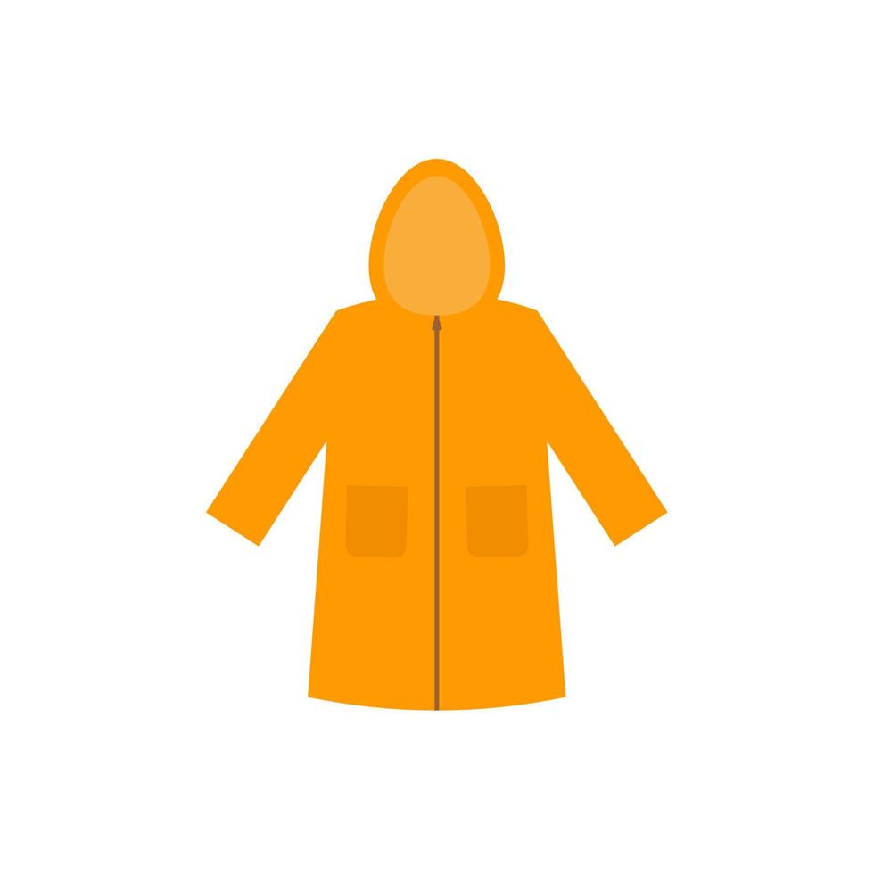 Yellow raincoat. Autumn or spring clothes element for rainy weather. Flat style design. vector