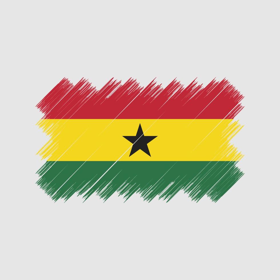 Ghana Flag Brush. National Flag vector