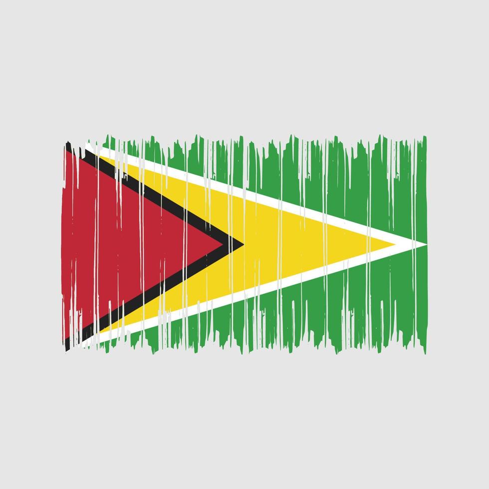 Guyana Flag Brush Strokes. National Flag vector