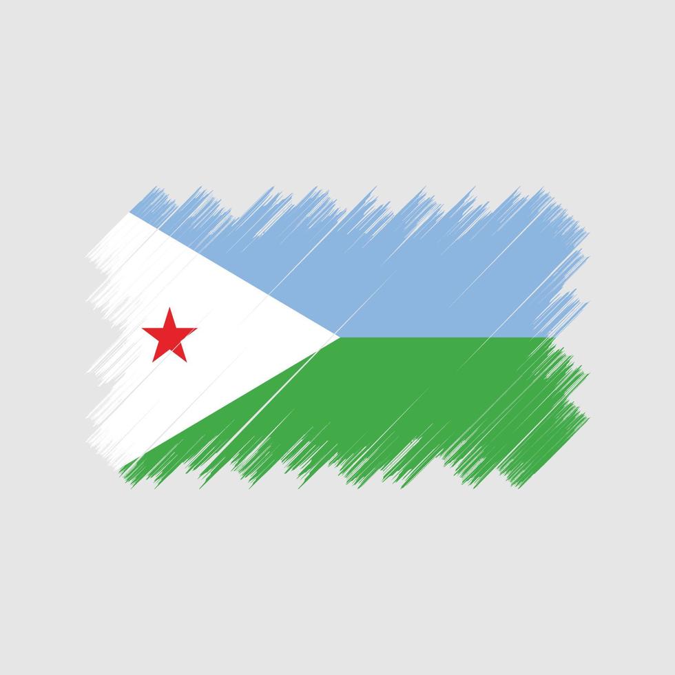 Djibouti Flag Brush. National Flag vector