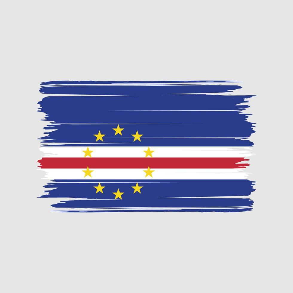 vector de pincel de bandera de cabo verde. bandera nacional