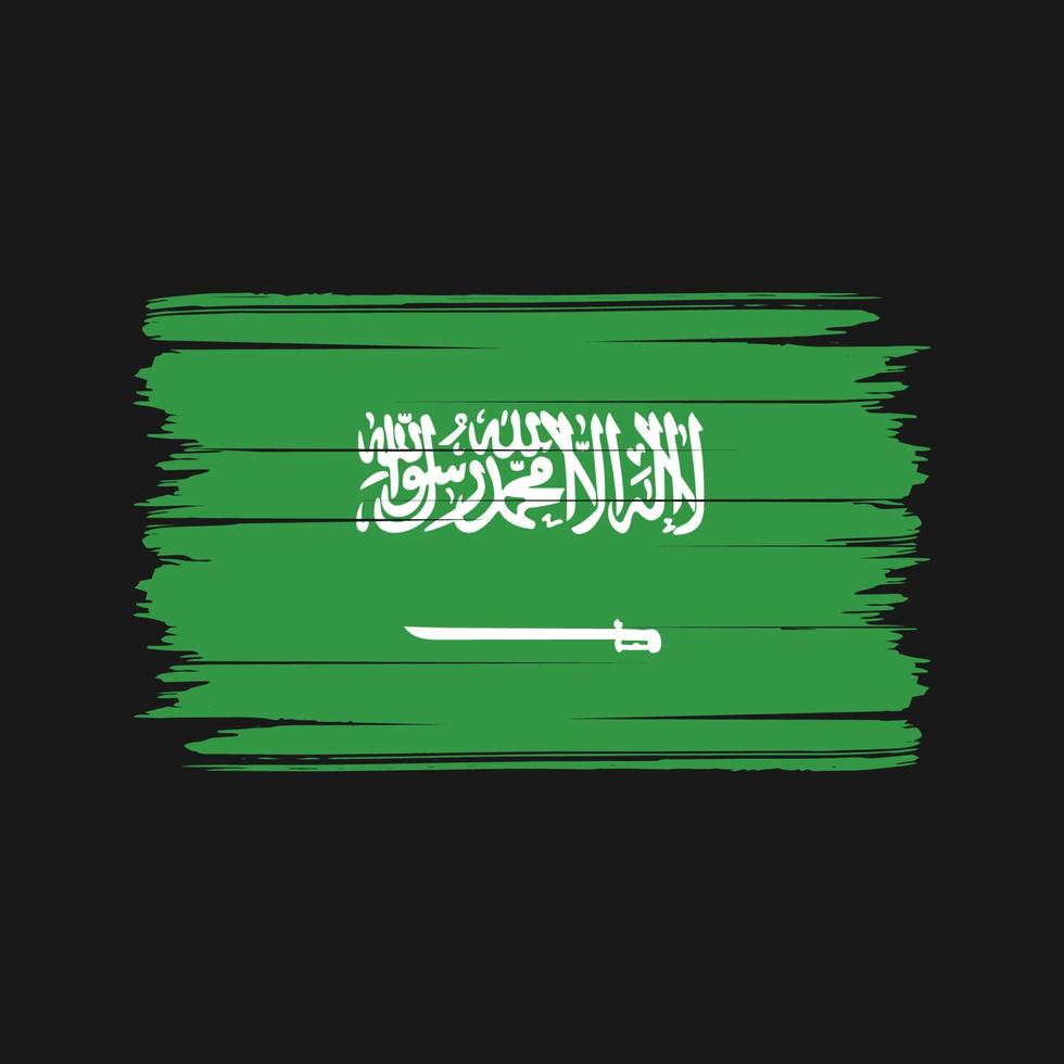 vector de pincel de bandera de arabia saudita. bandera nacional