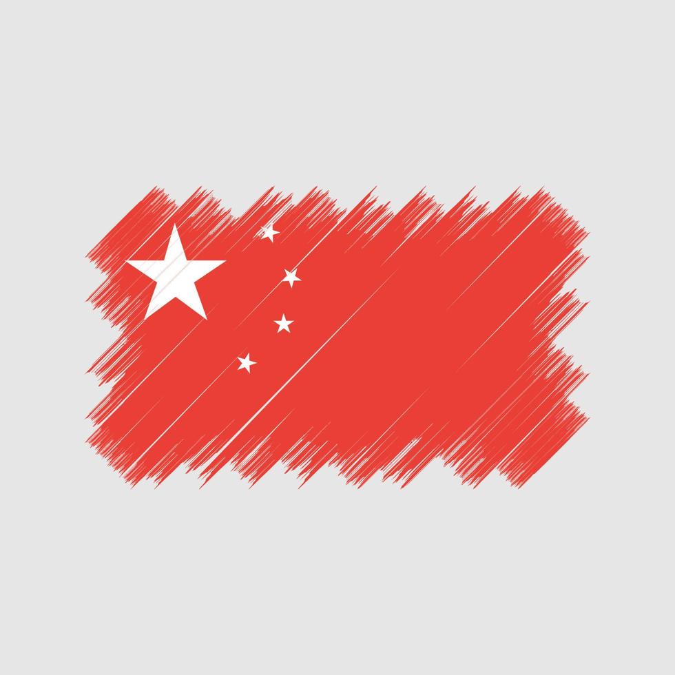 China Flag Brush. National Flag vector