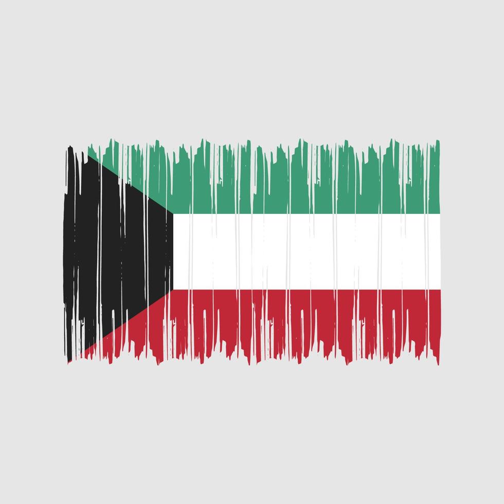 Kuwait Flag Brush Strokes. National Flag vector