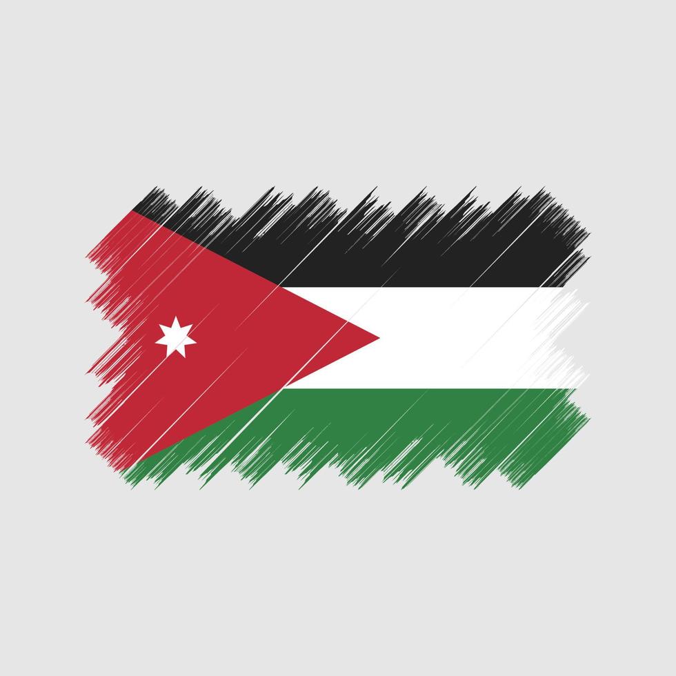 cepillo de la bandera de Jordania. bandera nacional vector