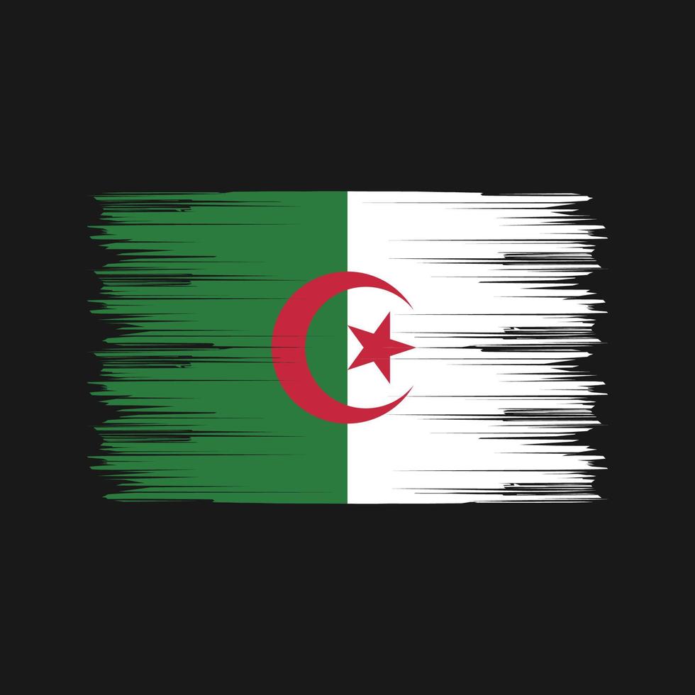 pincel de bandera de argelia. bandera nacional vector