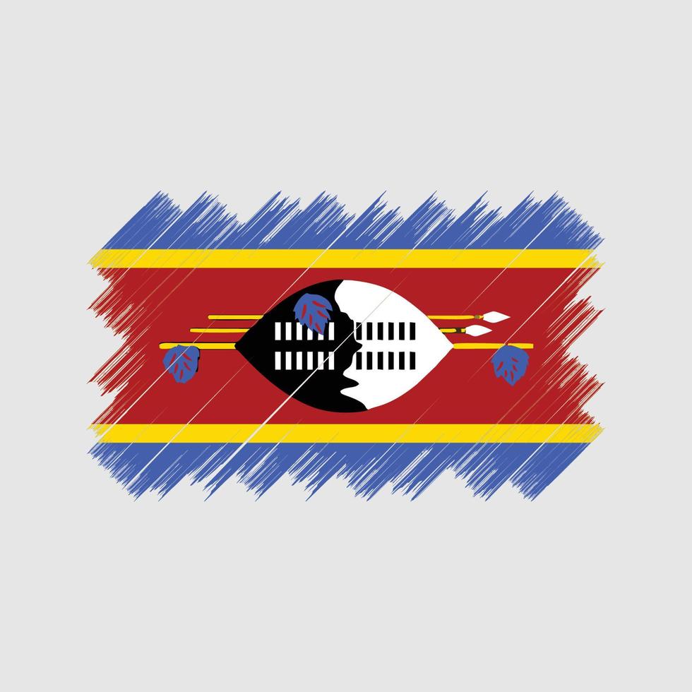Swaziland Flag Brush. National Flag vector