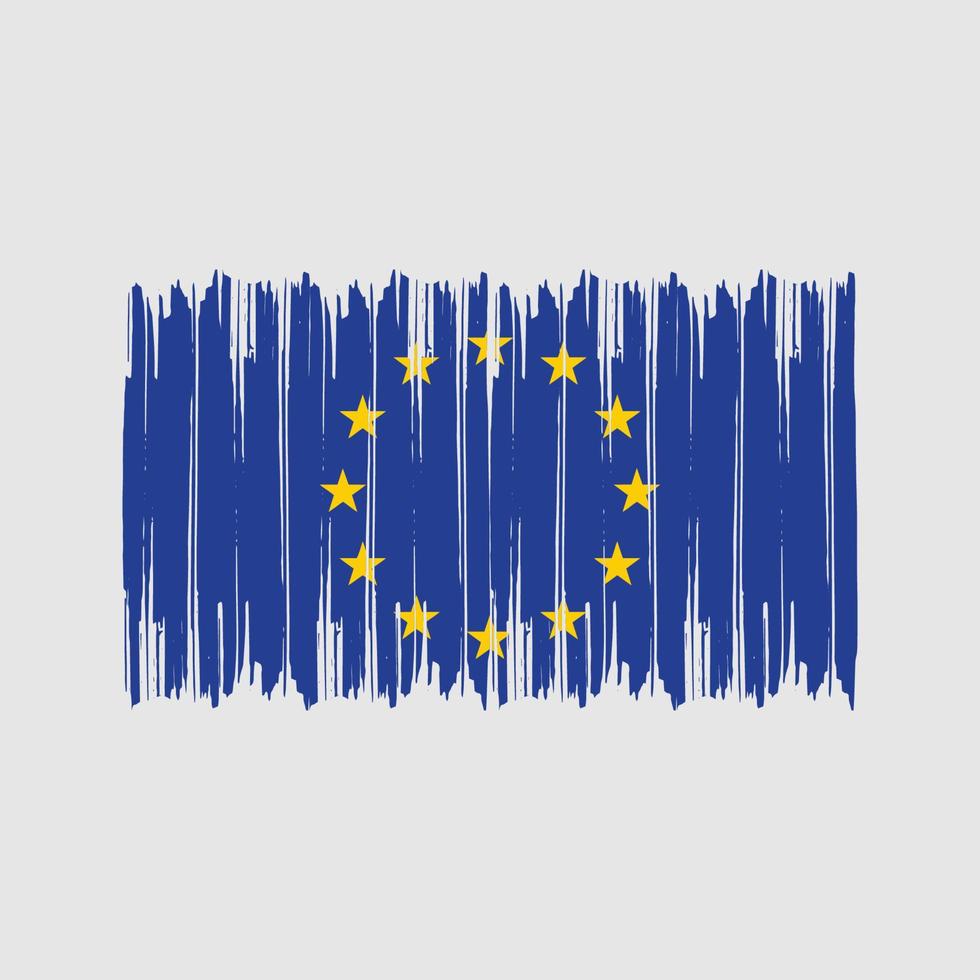 trazos de pincel de bandera europea. bandera nacional vector