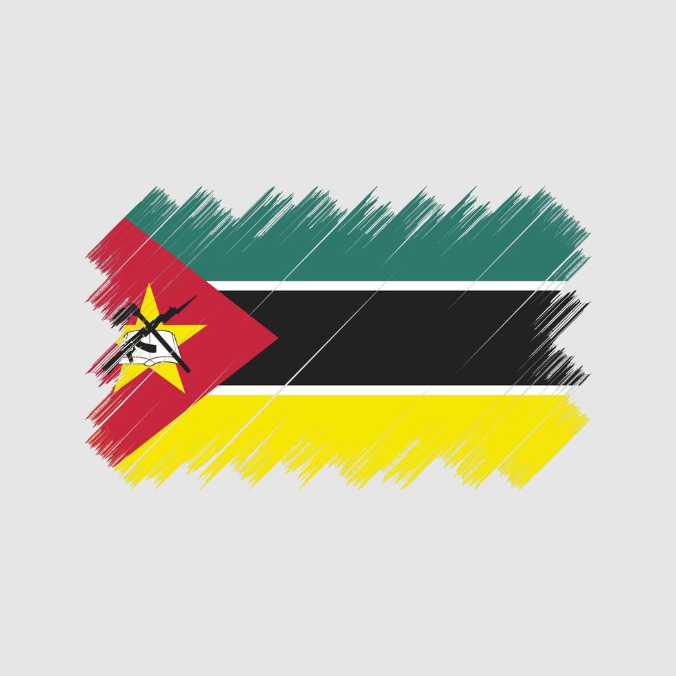 pincel de bandera de mozambique. bandera nacional vector