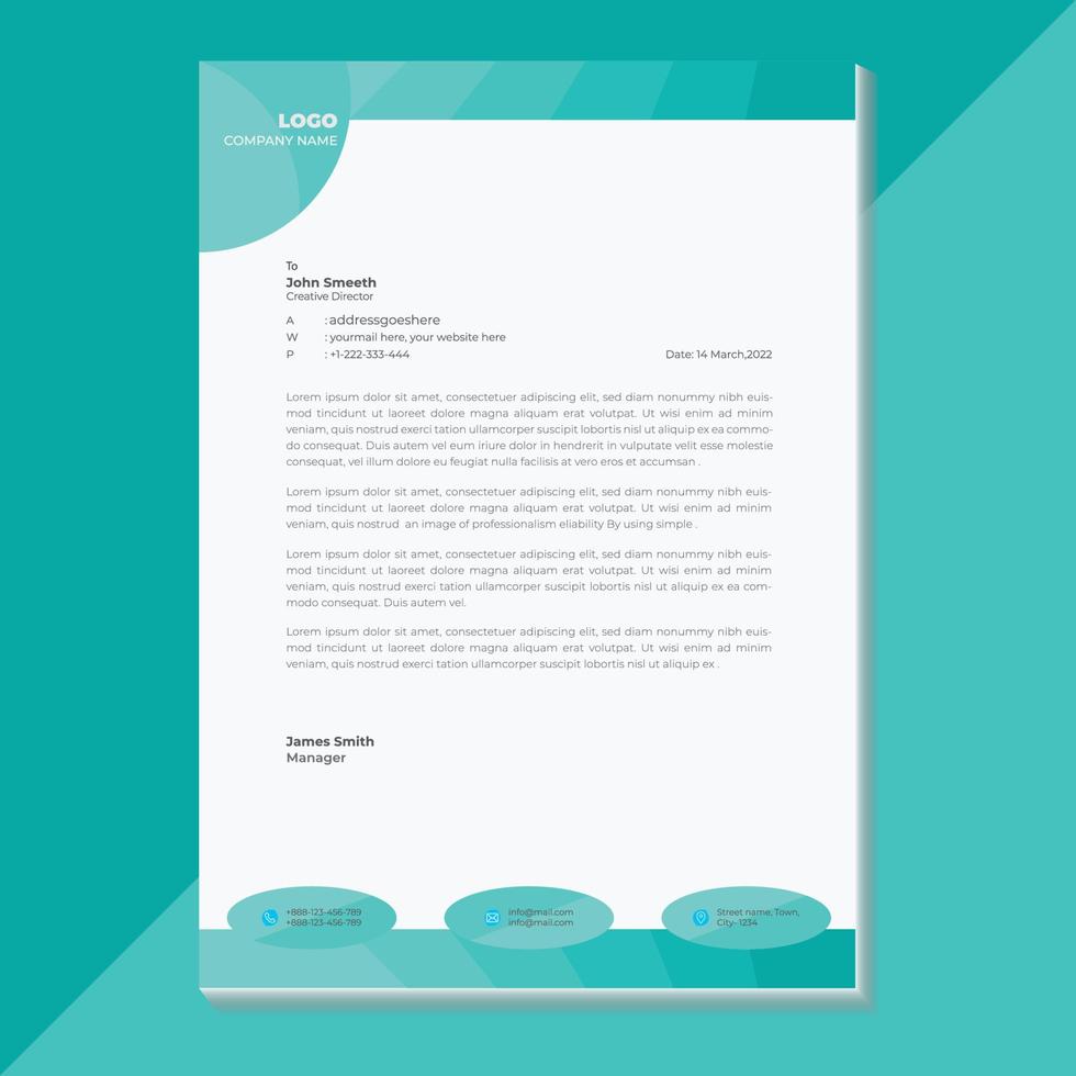 modern minimal letterhead template vector