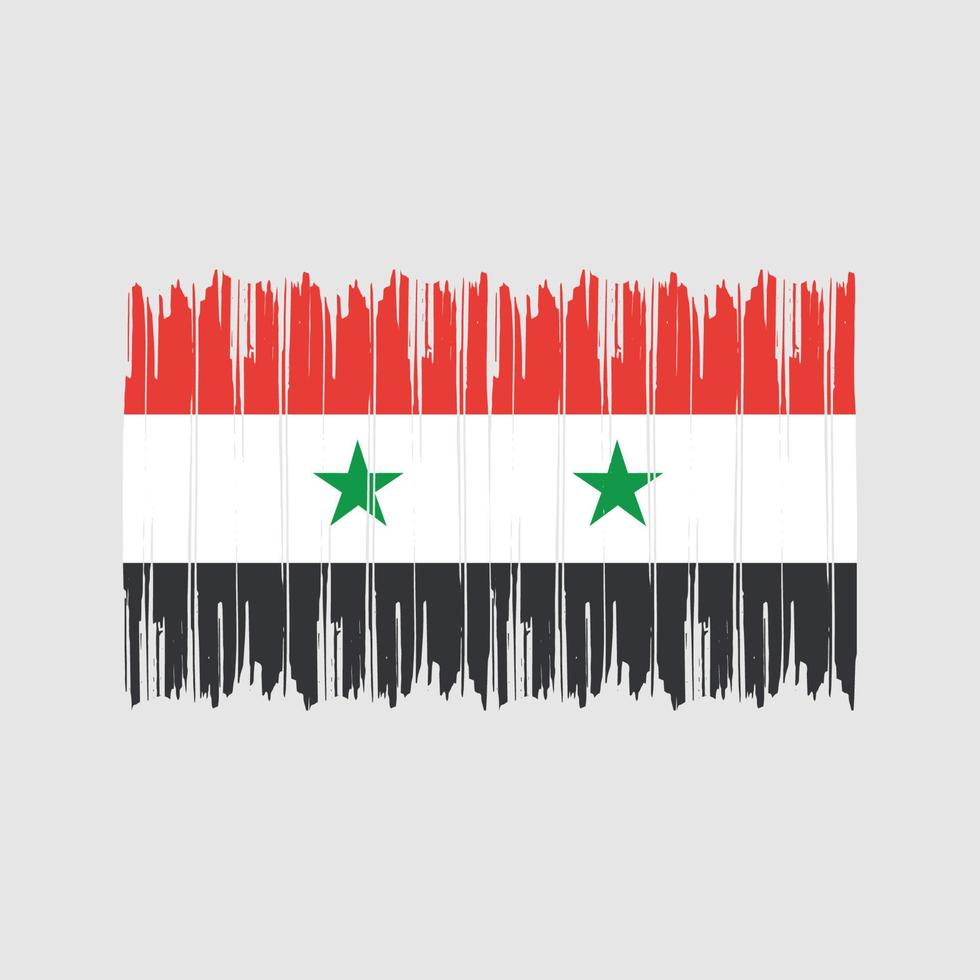 trazos de pincel de bandera siria. bandera nacional vector