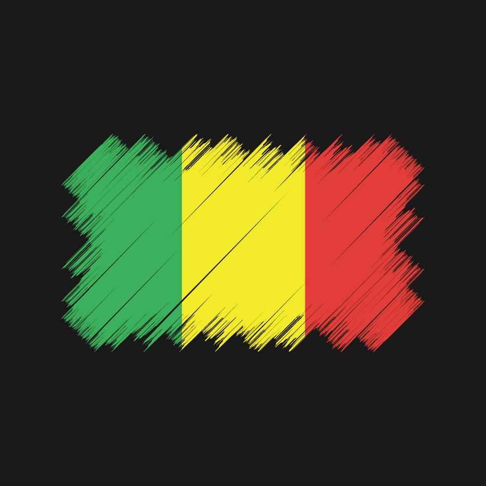 Mali Flag Brush. National Flag vector