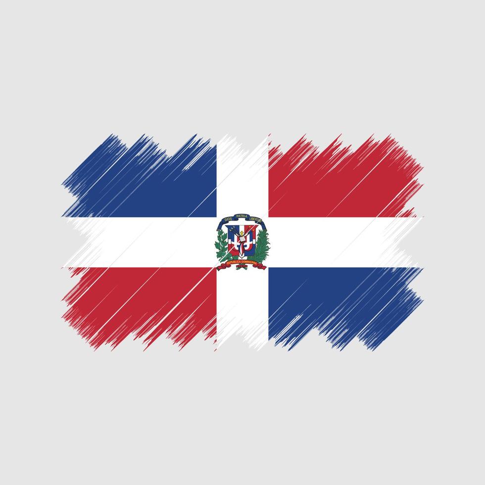 pincel de bandera de república dominicana. bandera nacional vector