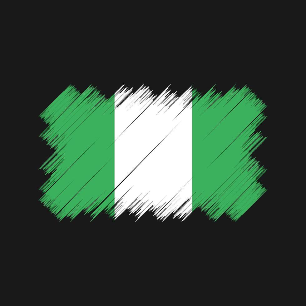 pincel de bandera de nigeria. bandera nacional vector