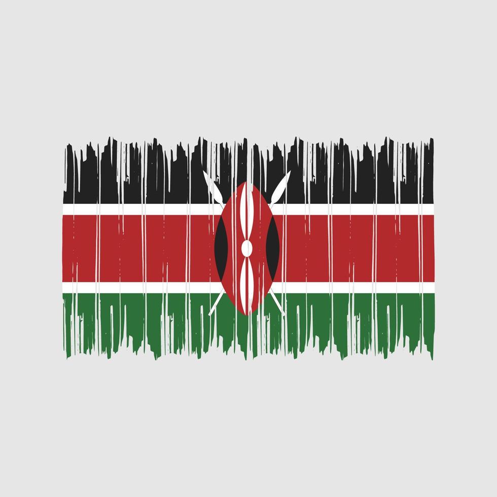 Kenya Flag Brush Strokes. National Flag vector