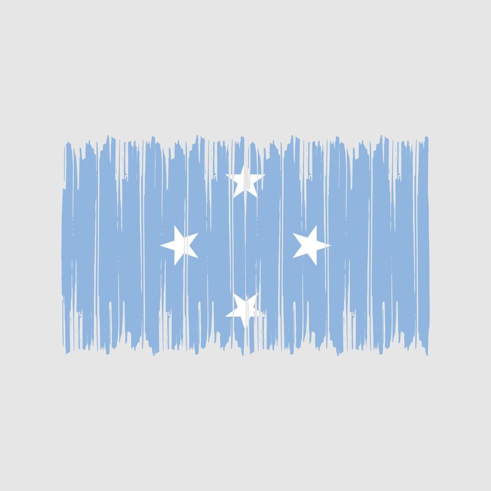 trazos de pincel de bandera de micronesia. bandera nacional vector