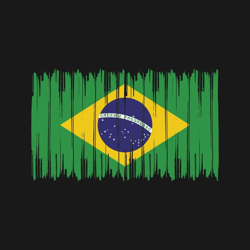 Brazil Flag Brush Strokes. National Flag vector