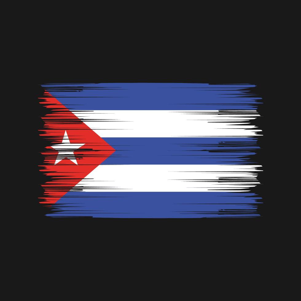 cepillo de la bandera de cuba. bandera nacional vector