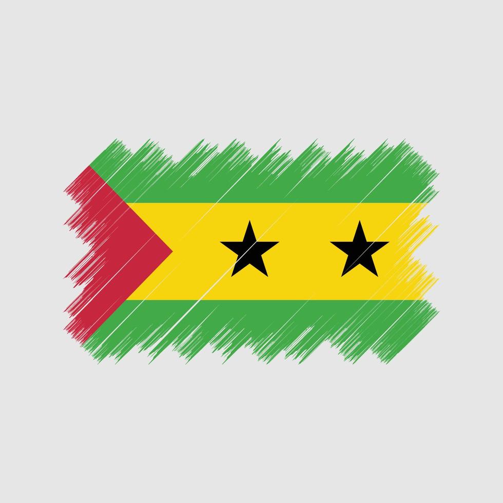 Sao Tome and Principe Flag Brush. National Flag vector