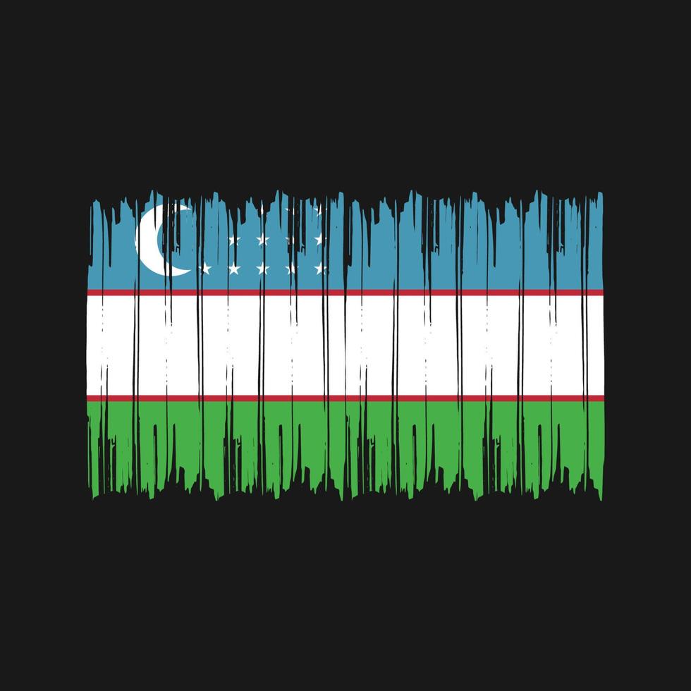 trazos de pincel de bandera de uzbekistán. bandera nacional vector