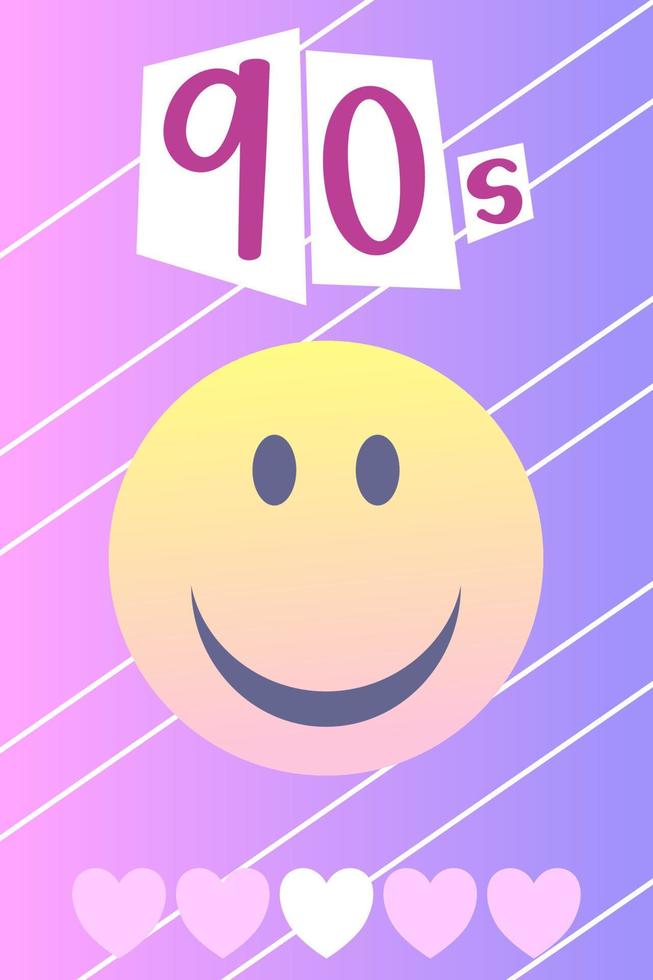 90s aesthetic vaporwave poster in modern style. Vintage y2k layout template. Trendy vector style. 90s interface digital, retro window computer illustration