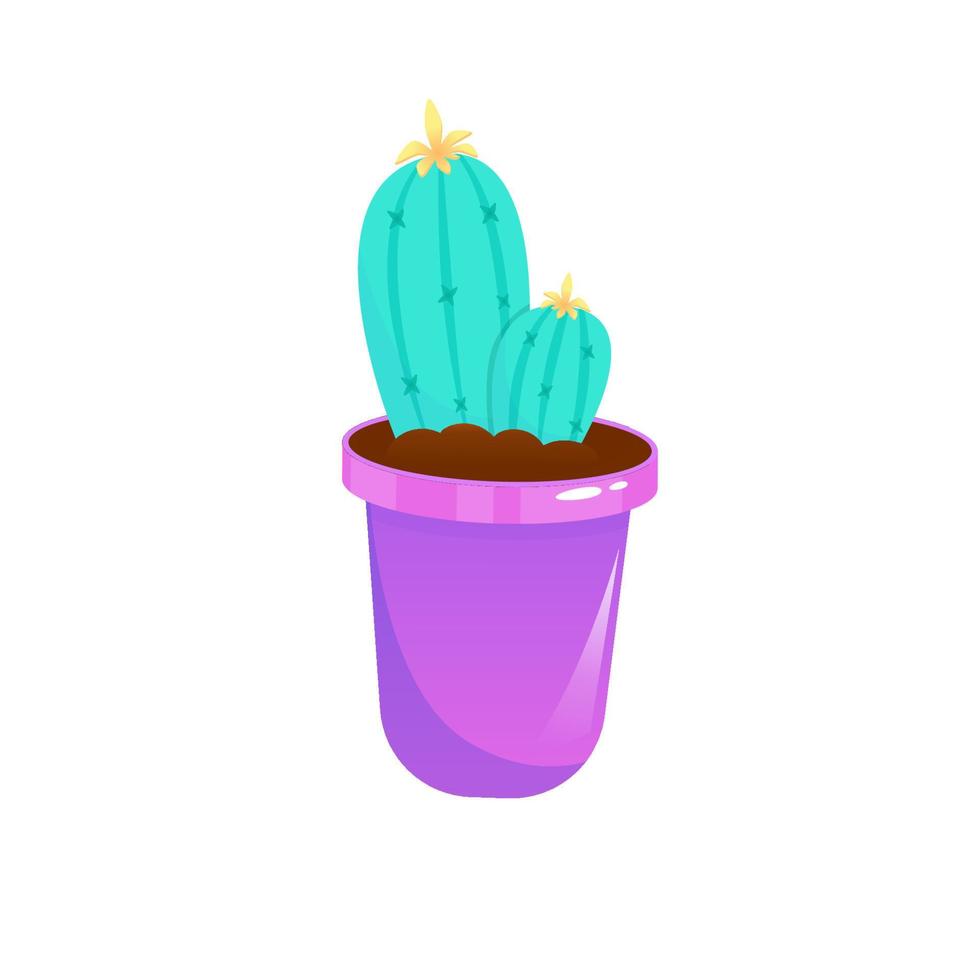 Retro 90s hippie cactus isolated illustration cartoon style. Vector cartoon 1990 style set. Retro elements isolated