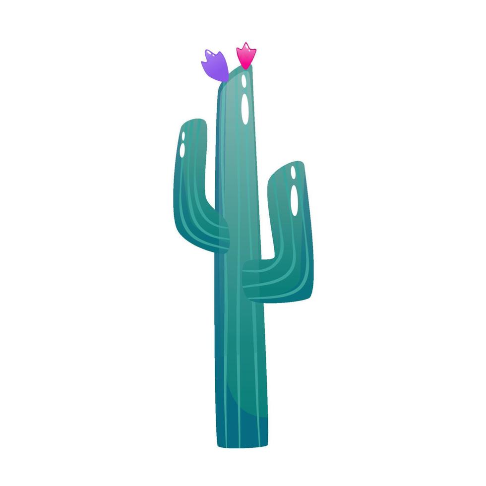 coloridos cactus mexicanos. diseño de ilustración de dibujos animados vectoriales. cactus brillante para celebrar el día de la muerte vector