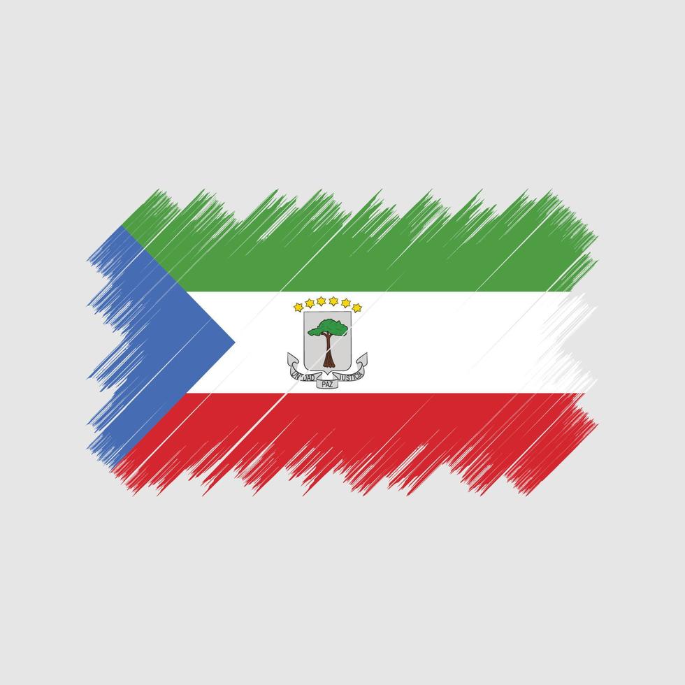 Equatorial Guinea Flag Brush. National Flag vector