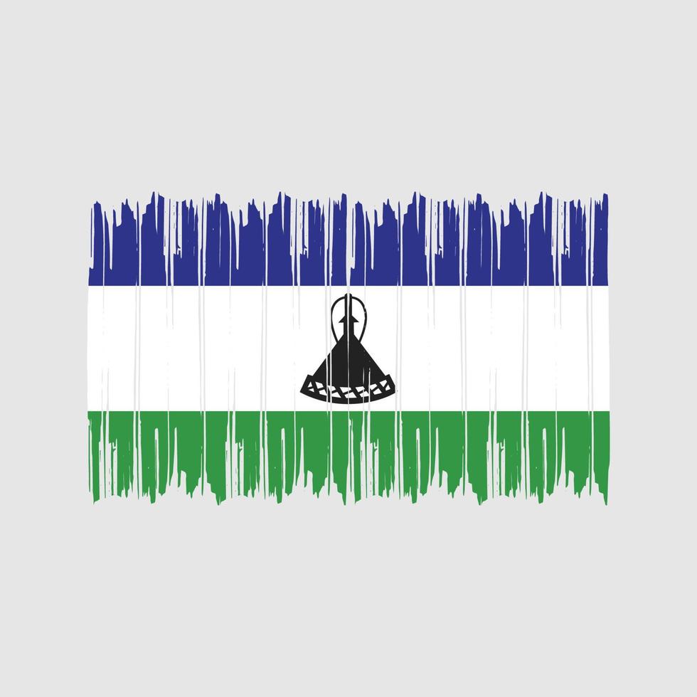 Lesotho Flag Brush Strokes. National Flag vector