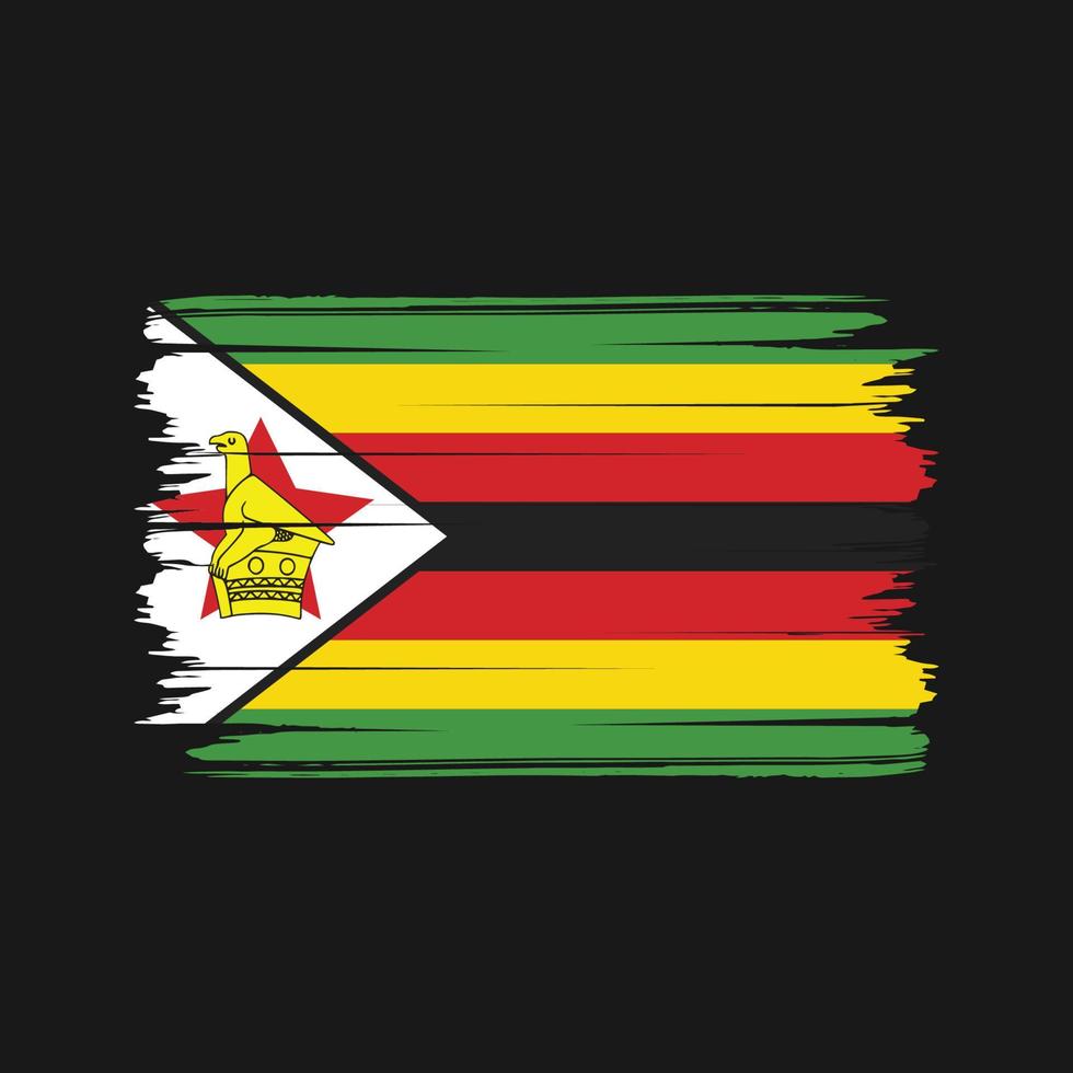 vector de pincel de bandera de zimbabwe. bandera nacional