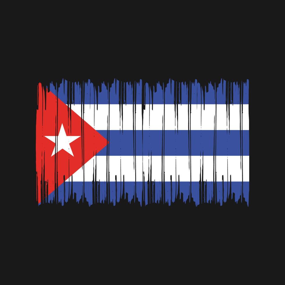 trazos de pincel de la bandera de cuba. bandera nacional vector