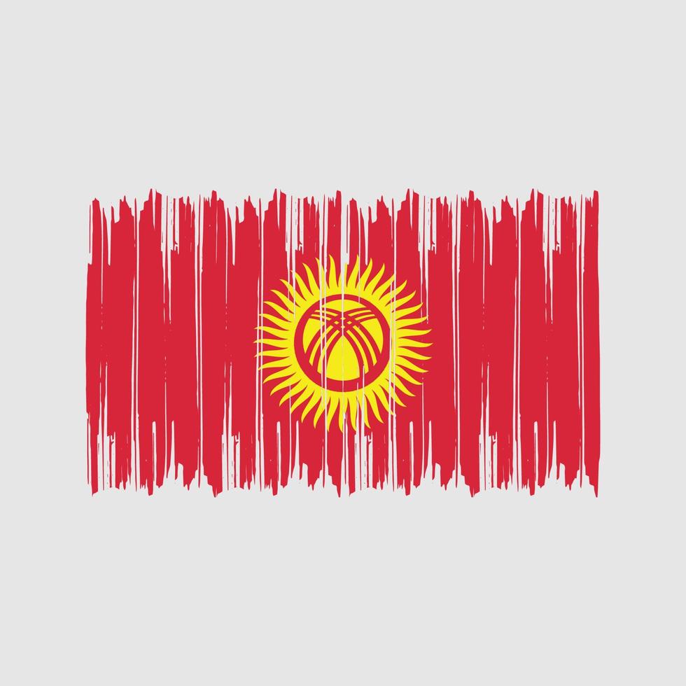 Kyrgyzstan Flag Brush Strokes. National Flag vector