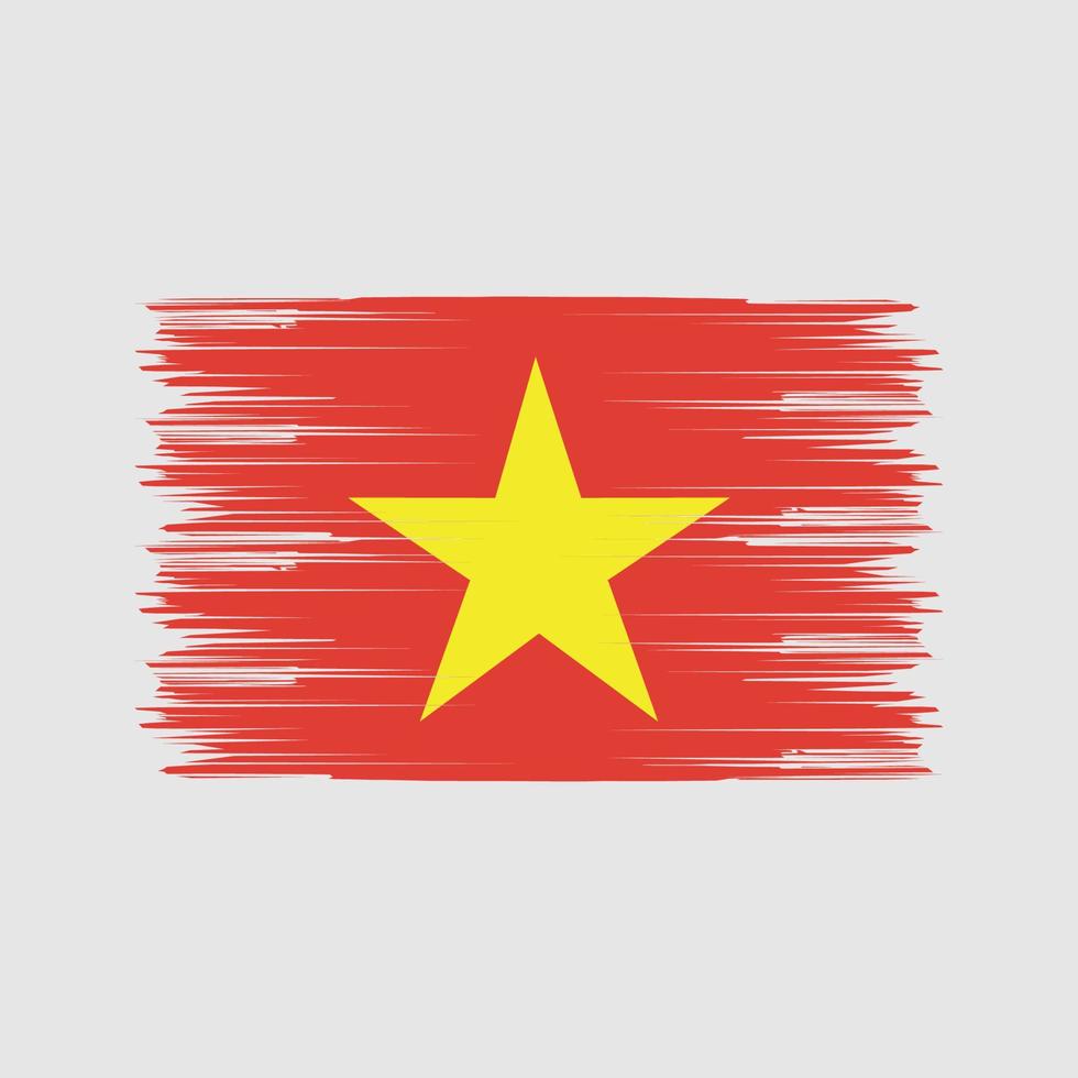 pincel de bandera de vietnam. bandera nacional vector